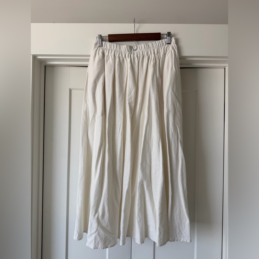 Elegant White linen Women's Skirt